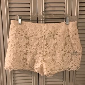 Cream lace shorts